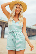 Load image into Gallery viewer, Striped Cut Out Romper
