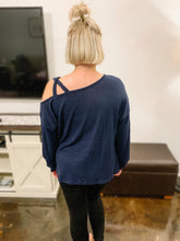 Load image into Gallery viewer, Sweet Shoulder Sweater - NAVY
