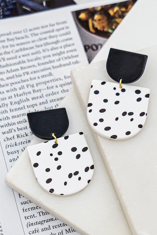 Black and White Dotted Earrings