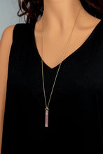 Load image into Gallery viewer, Long Bar Drop Necklace - Rose Quartz
