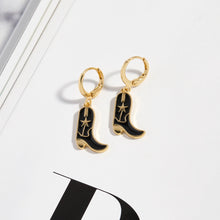 Load image into Gallery viewer, Cowboy Boot Earrings - Black
