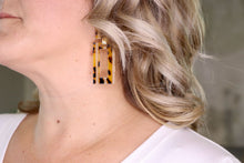 Load image into Gallery viewer, Cheetah Print Rectangle Drop Earrings
