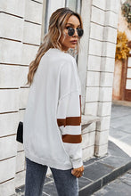 Load image into Gallery viewer, Camel and White Color Block Sweater
