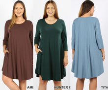 Load image into Gallery viewer, Cool and Collective Pocket Dress PLUS- Multiple Colors
