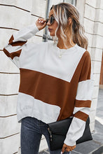 Load image into Gallery viewer, Camel and White Color Block Sweater

